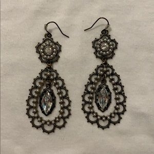 Pearl Cluster Drop Earrings